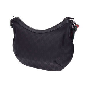 Gucci Sherry Canvas Shoulder Bag GG Line Black